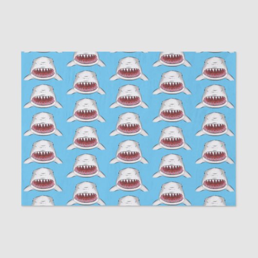 Papier Mousseline Grand requin blanc moyen dessin animé (Recto)