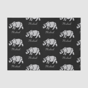 Papier Mousseline Grand Rhino Indien Rhinoceros Unicorn Rhino Monogr