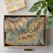 Papier Mousseline Grand tournesol ouvert avec papillons Monarch (Cadeau)