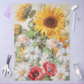 Papier Mousseline Grand tournesol & Populations Bouquet Découpage (Artisanat)