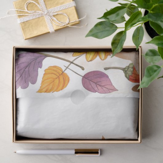 Papier Mousseline Grande Aquarelle Whimsical Fleur sauvage de chute (Cadeau)