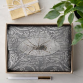 Papier Mousseline Grande araignée encadrée sur Découpage gris clair (Cadeau)