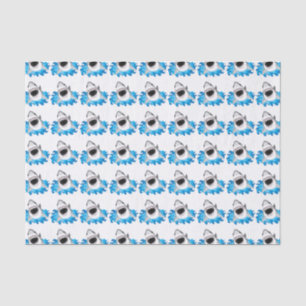 Papier Mousseline Grande attaque de requin blanc drôle