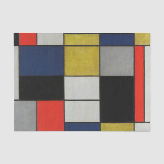 Papier Mousseline Grande composition par Piet Mondrian (Recto)