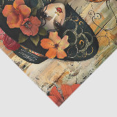 PAPIER MOUSSELINE GRANDE DÉCOUPAGE DE FILLES DE MODE CASQUETTE (Détail)