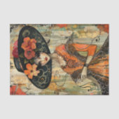 PAPIER MOUSSELINE GRANDE DÉCOUPAGE DE FILLES DE MODE CASQUETTE (Recto)