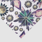 Papier Mousseline Grande Découpage Motif de Fleur Retro Colorée (Détail)