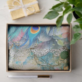 Papier Mousseline Grande Elégante Peacock & Florals Découpage (Cadeau)