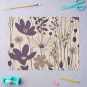 Papier Mousseline Grande Fleur d'aubergine violette moderne (Artisanat)