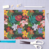 Papier Mousseline Grande Fleurs tropicales Hibiscus Découpage (Artisanat)