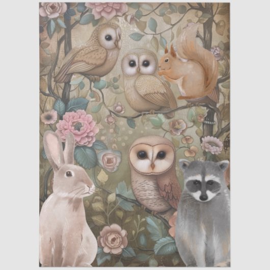 Papier Mousseline Grande Forêt Boisée Créations Florale Découpage (Recto)