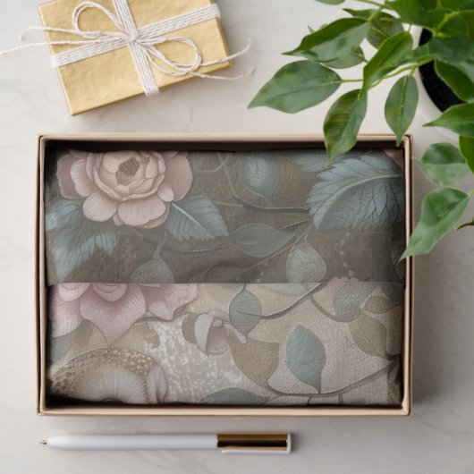 Papier Mousseline Grande Forêt Boisée Florales & Chouettes Découpage (Cadeau)