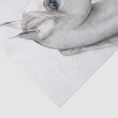 Papier Mousseline Grande illustration d'un beau cheval blanc (Détail)