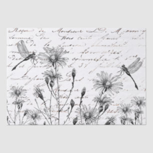 Papier Mousseline GRANDE page de découpage de libellule Fleur sauvag