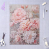 Papier Mousseline Grande page Ethérée rose bouquet floral (Artisanat)