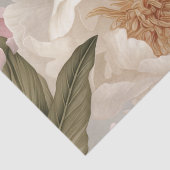 Papier Mousseline Grandes Peonées blanches roses Imprimer Design Tis (Détail)