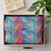 Papier Mousseline Grandes plumes colorées (Cadeau)