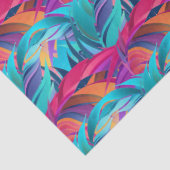 Papier Mousseline Grandes plumes colorées (Détail)