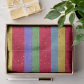 Papier Mousseline Grandes vacances colorées & StarsPapier Tissu (Cadeau)