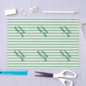 Papier Mousseline Grandes vertes et blanches Texte personnalisé (Artisanat)