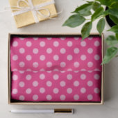 Papier Mousseline Grands points rétro, Fuchsia et Pastel Pink (Cadeau)