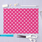 Papier Mousseline Grands points rétro, Fuchsia et Pastel Pink (Artisanat)