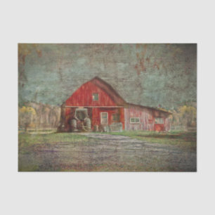 Papier Mousseline Grange à texture rouge ancienne rustique vintage