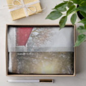 Papier Mousseline Grange de Noël avec lumière du soleil qui traverse (Cadeau)