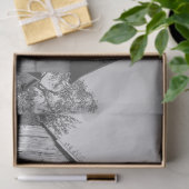 Papier Mousseline Grange en bois noir et blanc (Cadeau)