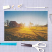 Papier Mousseline Grange et champ ensoleillés (Artisanat)