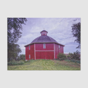 Papier Mousseline Grange octogonale rouge de l'Iowa