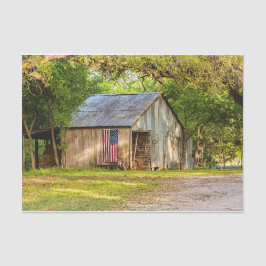 Papier Mousseline Grange patinée avec drapeau américain (Recto)