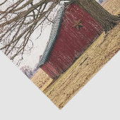 Papier Mousseline Grange rouge avec un arbre épique et un banc suspe (Détail)