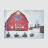Papier Mousseline Grange rouge de Noël (Recto)