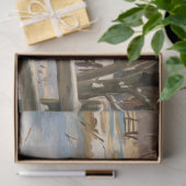 Papier Mousseline Grange rouge rustique avec Crow Farmhouse Decoupag (Cadeau)