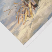 Papier Mousseline Grange rouge rustique avec Crow Farmhouse Decoupag (Détail)