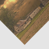 Papier Mousseline Grange rouillée sous le ciel orageux (Détail)