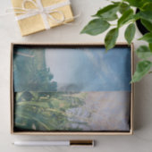 Papier Mousseline Grange Rustique Bleu Ciel Rayons de Soleil (Cadeau)