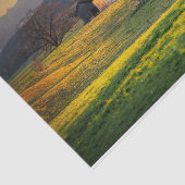 Papier Mousseline Granges illuminées nichées au milieu de collines v (Détail)