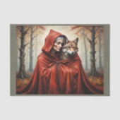 Papier Mousseline Granny roux chapeau avec le loup (Recto)