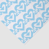 Papier Mousseline Graphique d'amour cool, Bleu (Détail)