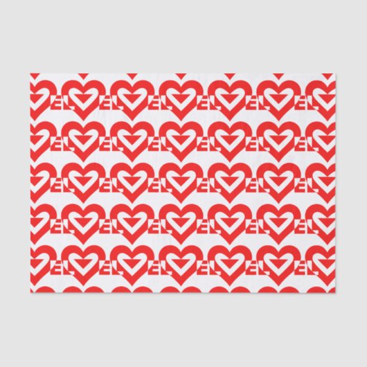 Papier Mousseline Graphique d'amour cool, Rouge (Recto)