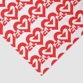 Papier Mousseline Graphique d'amour cool, Rouge (Détail)