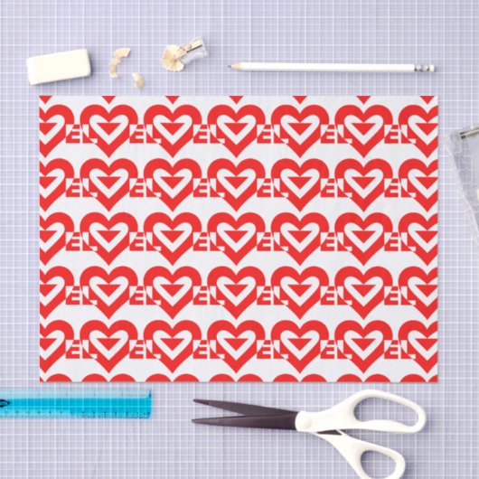 Papier Mousseline Graphique d'amour cool, Rouge (Artisanat)
