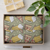 Papier Mousseline Graphique de bière et de pizza (Cadeau)