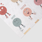 Papier Mousseline Graphique de faces des émotions colorées mignonnes