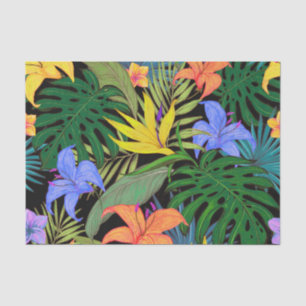 Papier Mousseline Graphique de fleur d'Aloha de Hawaii tropical