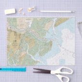 Papier Mousseline Graphique sonore de Savannah River et Wassaw Versi (Artisanat)