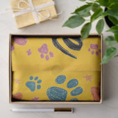 Papier Mousseline Graphique Whimsical "Pawsome MOM" avec pattes colo (Cadeau)