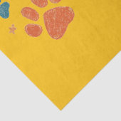 Papier Mousseline Graphique Whimsical "Pawsome MOM" avec pattes colo (Détail)